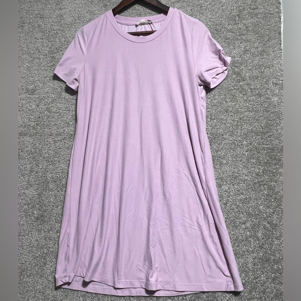 Pink Rose Woman’s Purple short sleeve cutout back Dress Size Large